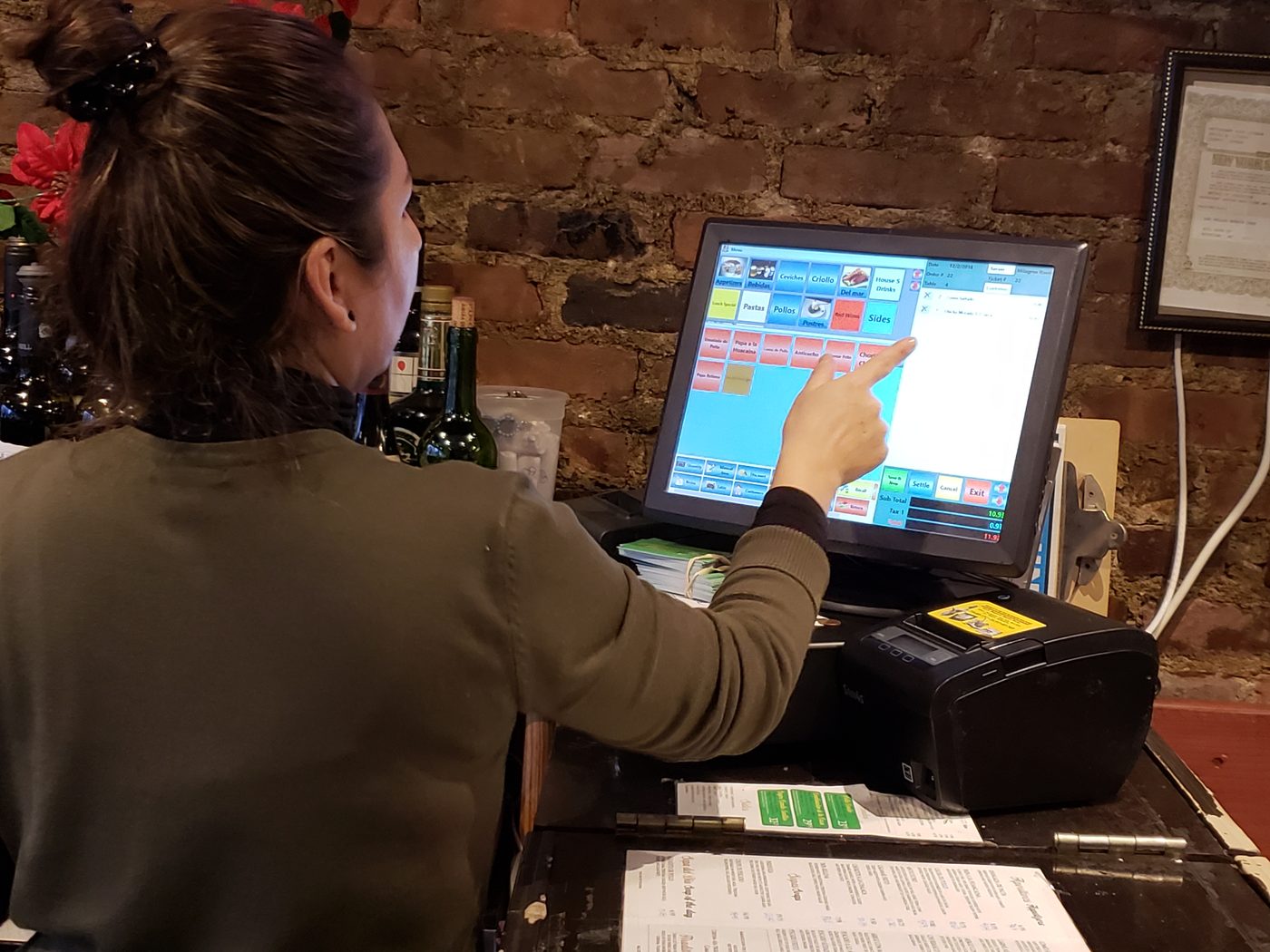 Retail POS terminal in use